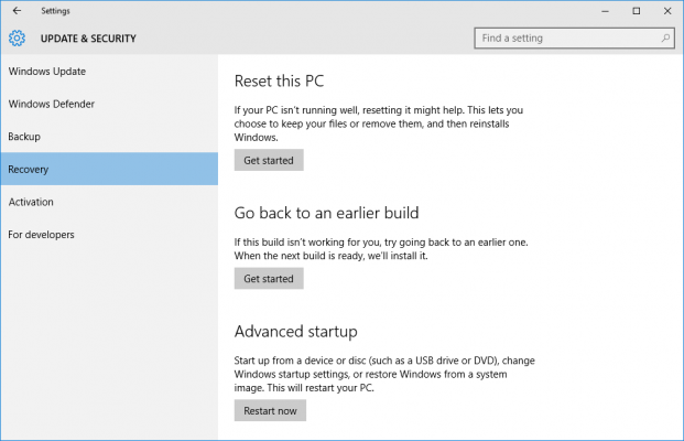 format.βασικές επιλογές. Το λειτουργικό σύστημα παρέχει πολλές επιλογές που σας επιτρέπουν να επαναφέρετε(format) τον υπολογιστή Windows 10 σε προηγούμενη κατάσταση. Δείτε πώς μπορείτε να επαναφέρετε τον υπολογιστή σας στα Windows 10. 