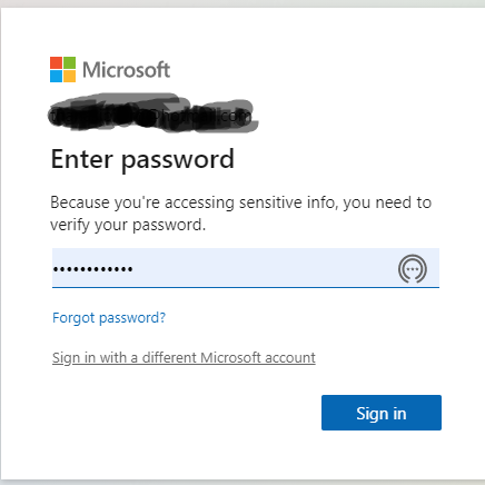 Change password Microsoft 